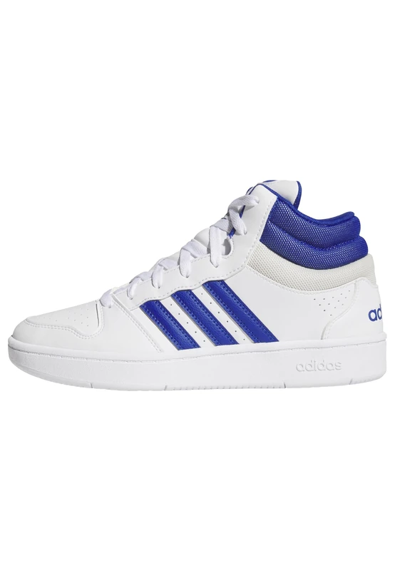 adidas Unisex Hoops MID Classic Shoes, FTWR White/Team Royal Blue/Orbit Grey, 9.5 UK
