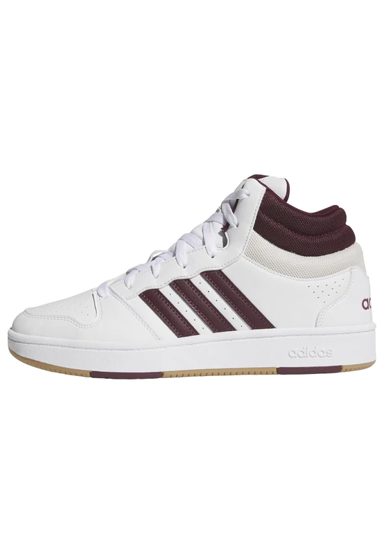 adidas Unisex Hoops MID Classic Shoes, FTWR White/Maroon/Orbit Grey, 7.5 UK