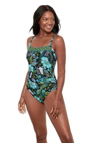 Miraclesuit Kara Underwire One-Piece Swimsuit - Black/Multi Size 8