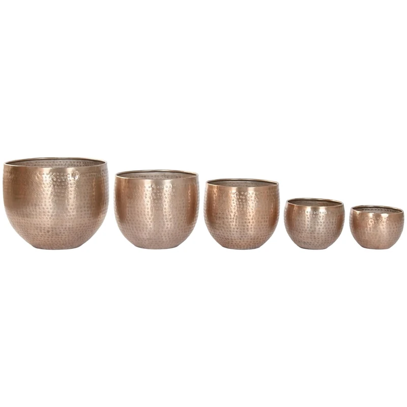 Macetero Set of 5 Aluminium 35 x 35 x 29.5 cm Dorado