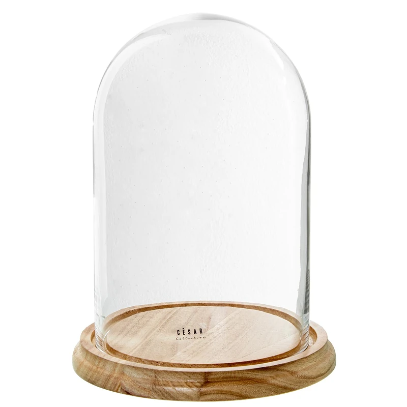 Transparent Crystal Bell with Madeira Base