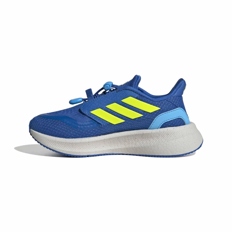 adidas Unisex Kids Pureboost 5 Running Shoes, Blue/Lucid Lemon/Grey one, 5 UK
