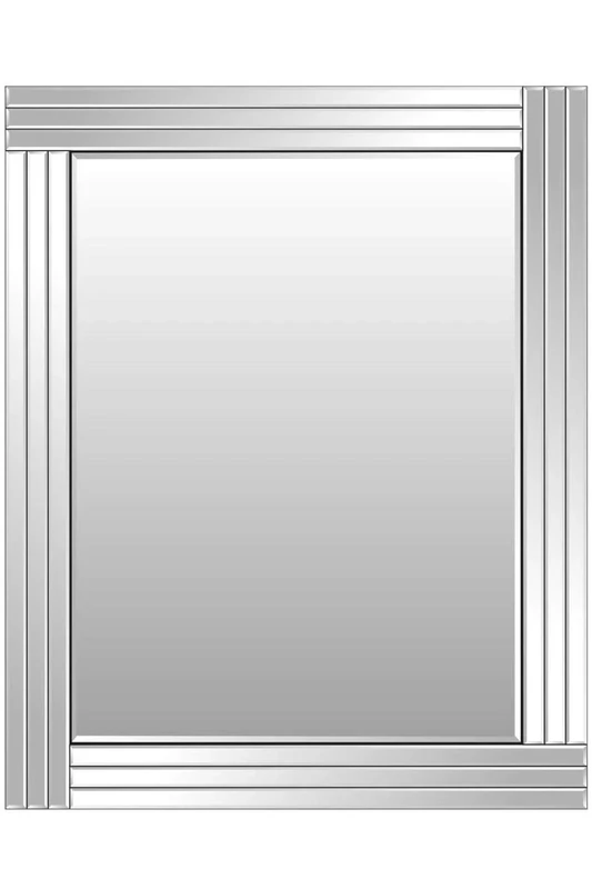 MirrorOutlet Extra Large Modern Bevelled Triple Edge Modern All glass Venetian Wall Mirror, 144 x 116cm