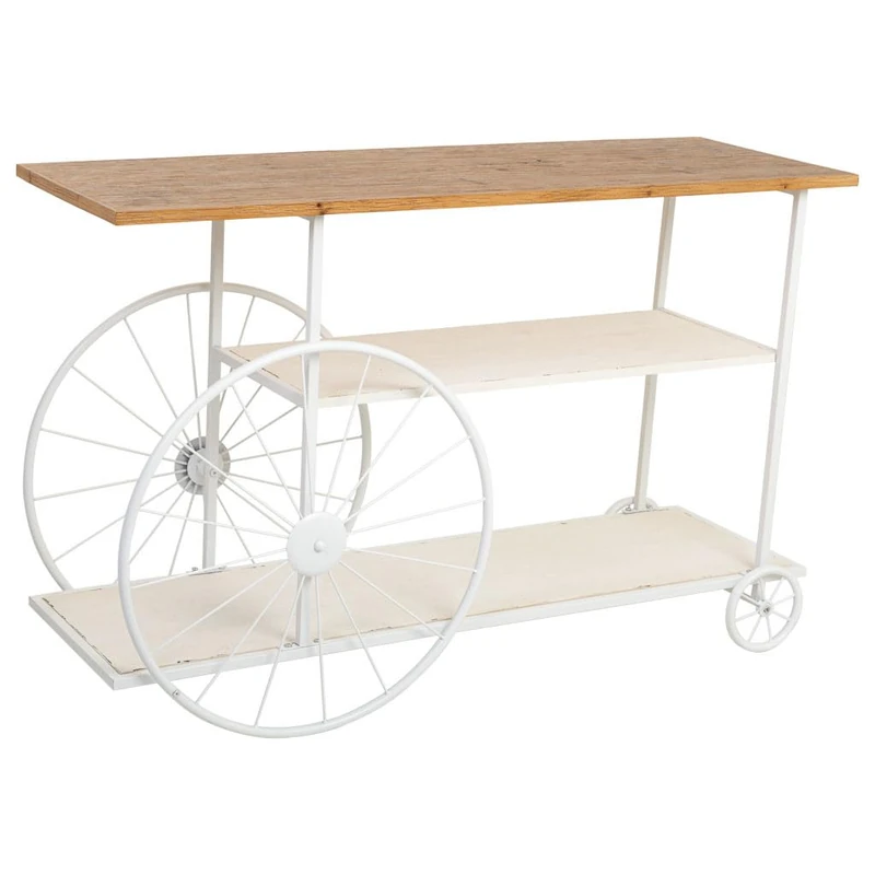 AlexandreHouse Recibidor de Madera y Metal Lac White - 2 Baldas