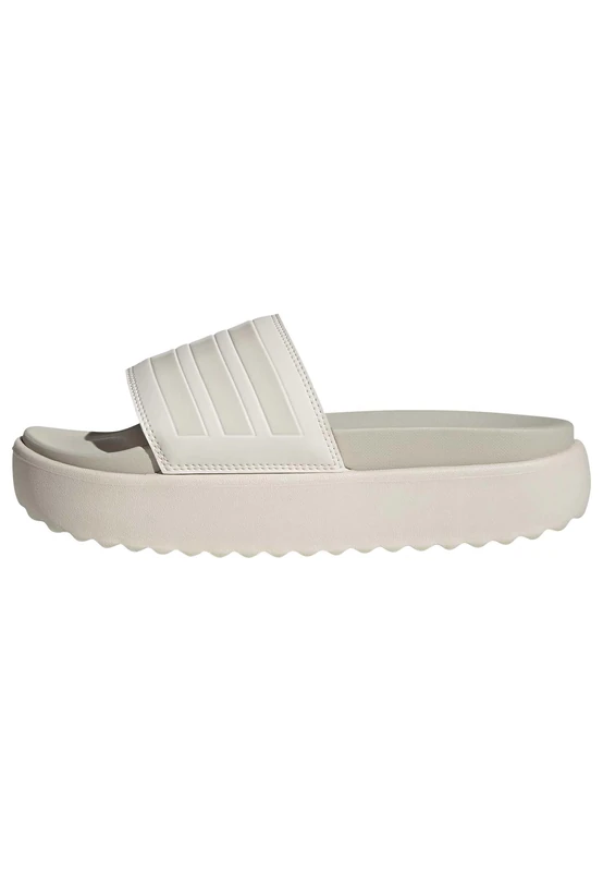 adidas Women's Adilette Platform Slides, chalk white/chalk white/orbit grey, 6 UK
