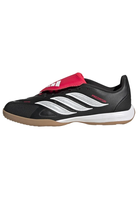 adidas Unisex League Fold-Over Tongue Indoor Football Kids Shoes, Core Black/FTWR White/Lucid Red, 1 UK