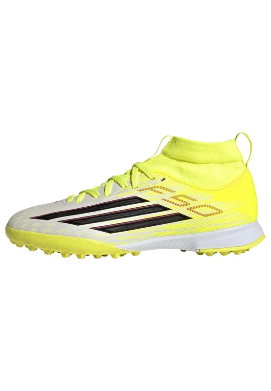adidas Unisex Kids F50 League Mid Cut Turf Football Shoes Kids, Team Solar Yellow 2/core Black/Lucid red, 2.5 UK - Image 1