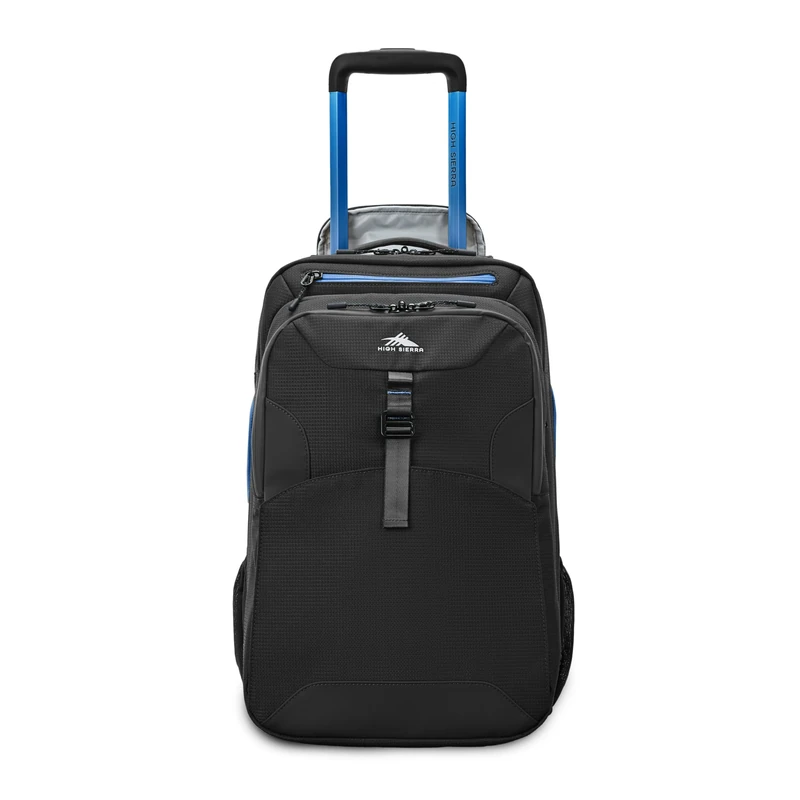 High Sierra Unisex's Hi-Life Convertible Wheeled Backpack, Black/Blue, 3-in-1