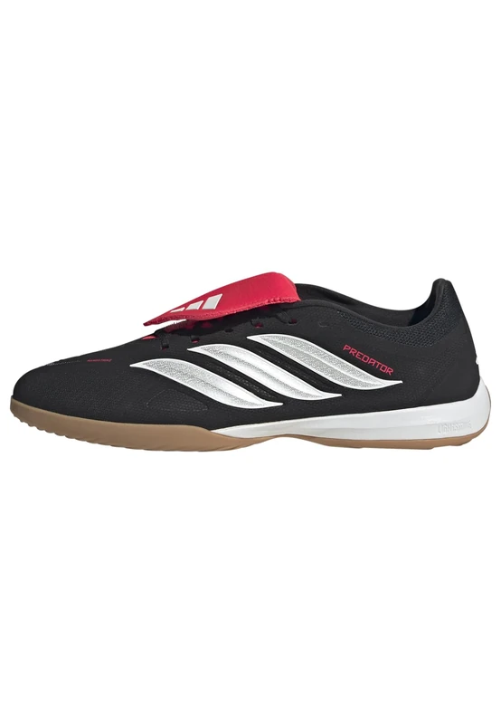 adidas Unisex Predator League Fold-Over Tongue Indoor Football Shoes, core Black/FTWR White/Lucid red, 9.5 UK