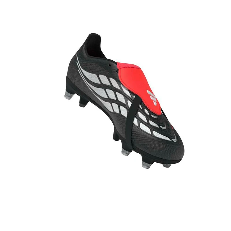 adidas Unisex League Fold-Over Tongue Soft Ground Football Boots Kids Shoes, Core Black/FTWR White/Lucid Red, 4.5 UK
