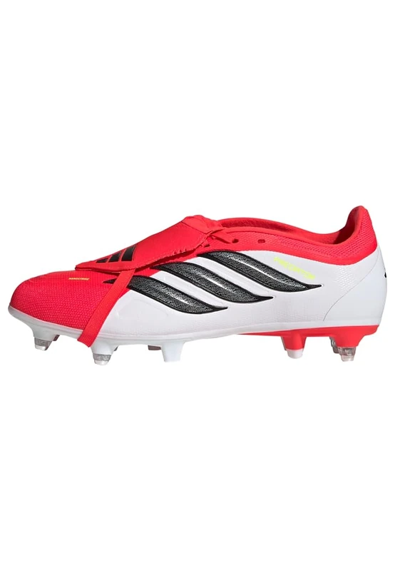 adidas Unisex Predator League Fold-Over Tongue Soft Ground Football Boots, Lucid red/core Black/FTWR White, 13 UK