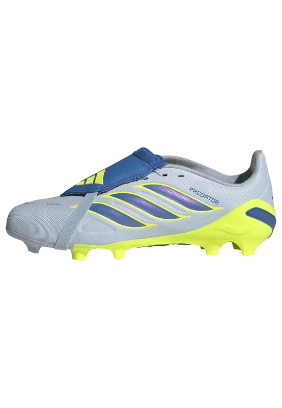 adidas Unisex League Fold-Over Tongue Firm Ground Football Boots Kids, Crystal Sky/ray Blue/Team Solar Yellow 2, 3 UK