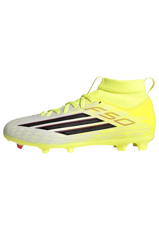 adidas Unisex Kids F50 League Mid Cut Firm Ground/Multi Ground Football Boots Kids, Team Solar Yellow 2/core Black/Lucid red, 11 UK Child