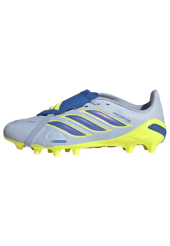 adidas Unisex League Fold-Over Tongue Artificial Ground Football Boots Kids, Crystal Sky/ray Blue/Team Solar Yellow 2, 3 UK