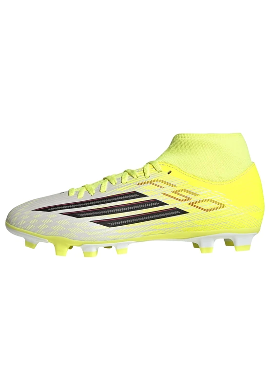 adidas Unisex F50 Club Mid Cut Firm Ground/Multi Ground Football Boots, Team Solar Yellow 2/core Black/Lucid red, 10.5 UK