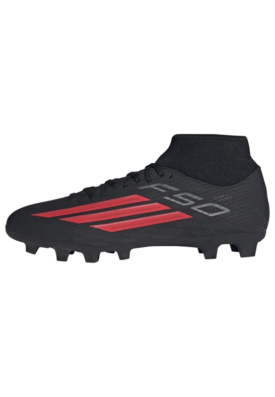 adidas Unisex F50 Club Mid Cut Firm Ground/Multi Ground Football Boots, core Black/Lucid red/core Black, 4.5 UK