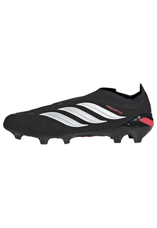 adidas Unisex Predator League Laceless Firm Ground Football Boots, core Black/FTWR White/Lucid red, 4.5 UK