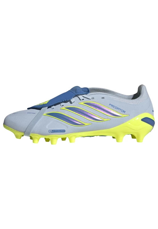 adidas Unisex Predator League Fold-Over Tongue Artificial Ground Football Boots, Crystal Sky/ray Blue/Team Solar Yellow 2, 10.5 UK