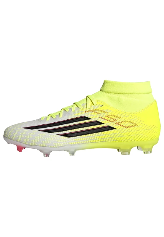 adidas Unisex F50 League Mid Cut Firm Ground/Multi Ground Football Boots, Team Solar Yellow 2/core Black/Lucid red, 5.5 UK