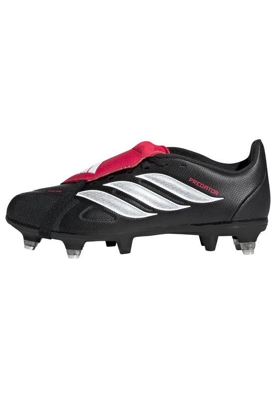 adidas Unisex League Fold-Over Tongue Soft Ground Football Boots Kids Shoes, Core Black/FTWR White/Lucid Red, 10 UK Child