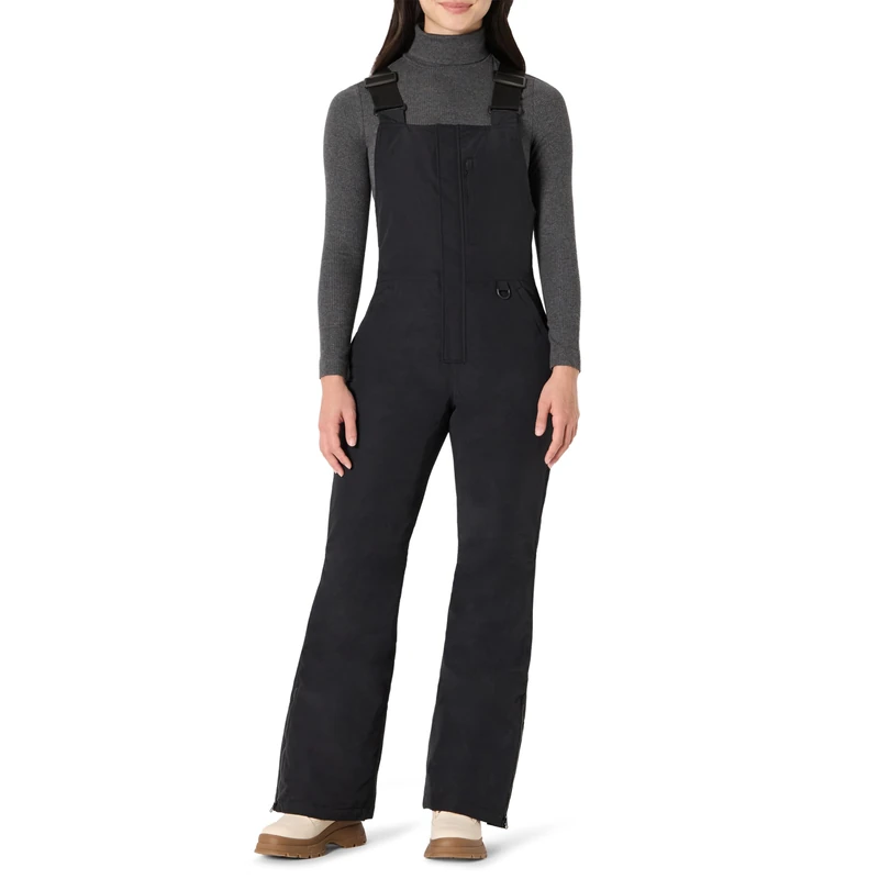 Amazon Essentials Women's Regular-Fit Water-Resistant Insulated Ski Bib, Black, XL