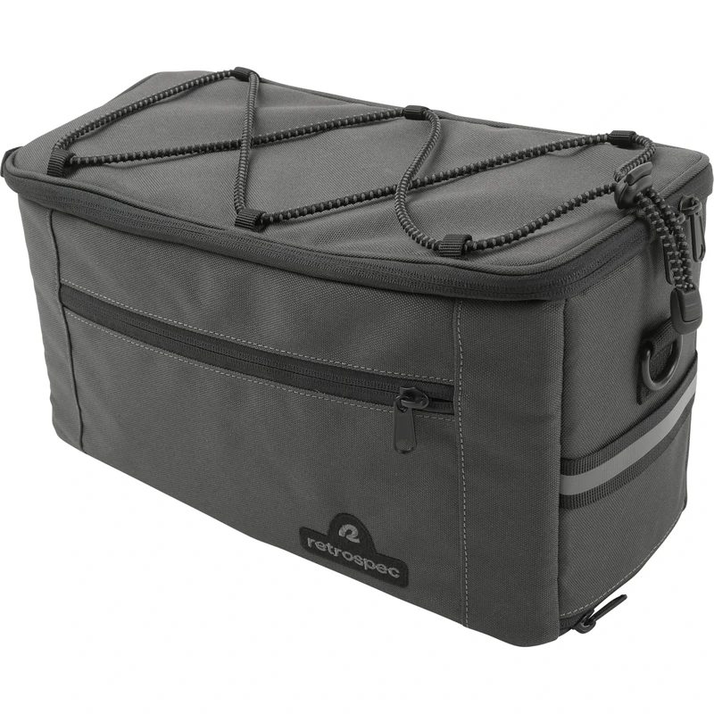 Retrospec Cahoot Waterproof Bike Trunk Bag - rPET Cycling Rear Rack Storage Bag with Rain Cover and Carry Strap for Commuter - E-Bike Compatible (7.75"x12.5"x5.75")