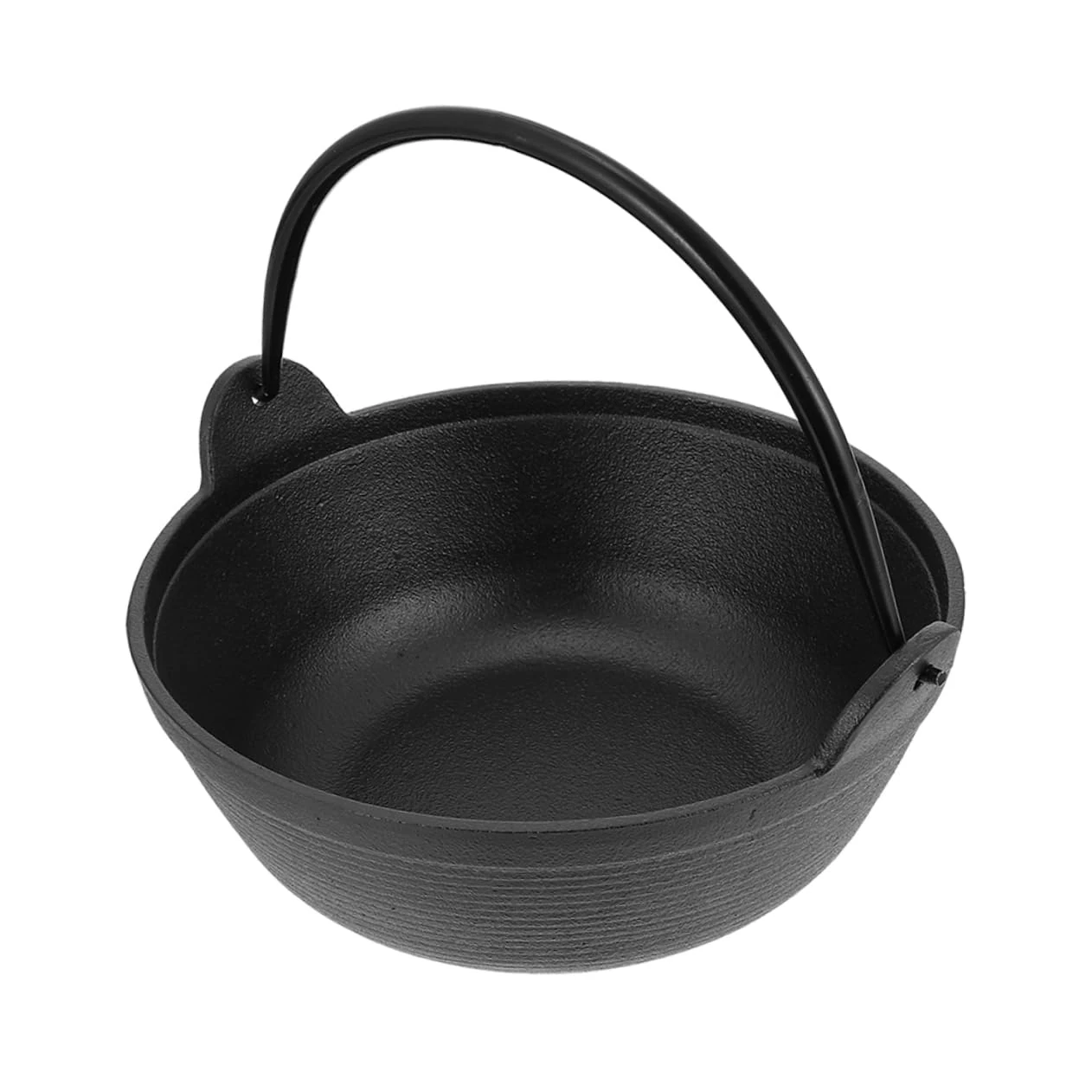 Mikinona Cast Iron Cauldron Pot Single Handle Non-Stick Cooking Pot Sturdy Outdoor Picnic Cookware Versatile Stew and Soup Pan 19cm Dutch Oven for Camping and Home Use