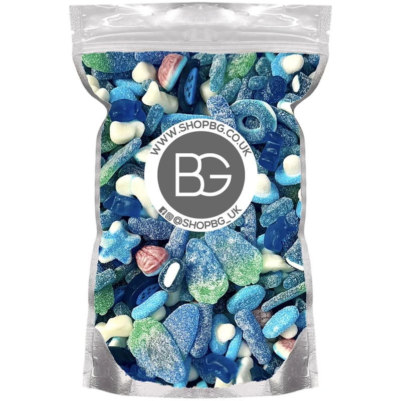 BG Quality Pick & Mix Sweets - Large Retro Candy Sweeties 800g Baby Shower Gender Reveal Colourful Blue Mix