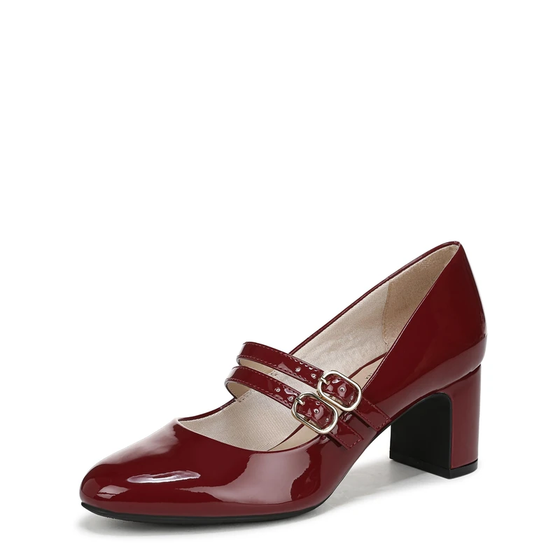 LifeStride Women's True Block Heel Mary Jane Dress Shoe, Dark Cherry Patent, 5 UK