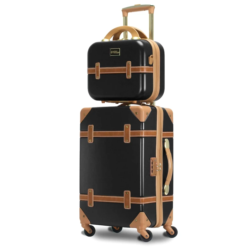 World Traveler VentureX Airline Approved Carry-On Luggage – Lightweight Hardside Polycarbonate Suitcase with Spinner Wheels, Gatsby Black, 2-Piece Carry-On Set, Venturex Airline Approved Carry-on
