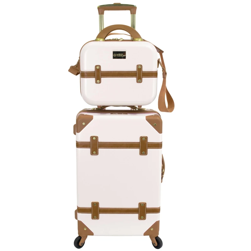 World Traveler VentureX Airline Approved Carry-On Luggage – Lightweight Hardside Polycarbonate Suitcase with Spinner Wheels, Gatsby Ivory, 2-Piece Carry-On Set, Venturex Airline Approved Carry-on
