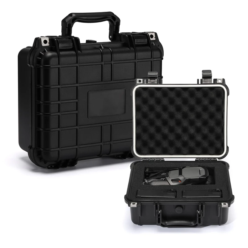 CASOMAN Water-Proof and Dust-Proof Protective Sturdy Plastic Storage Case with Cush-Proof Sponge and Customizable Foam, IP67 Water Proof Grade, 13.4" X 11.6" X 6"