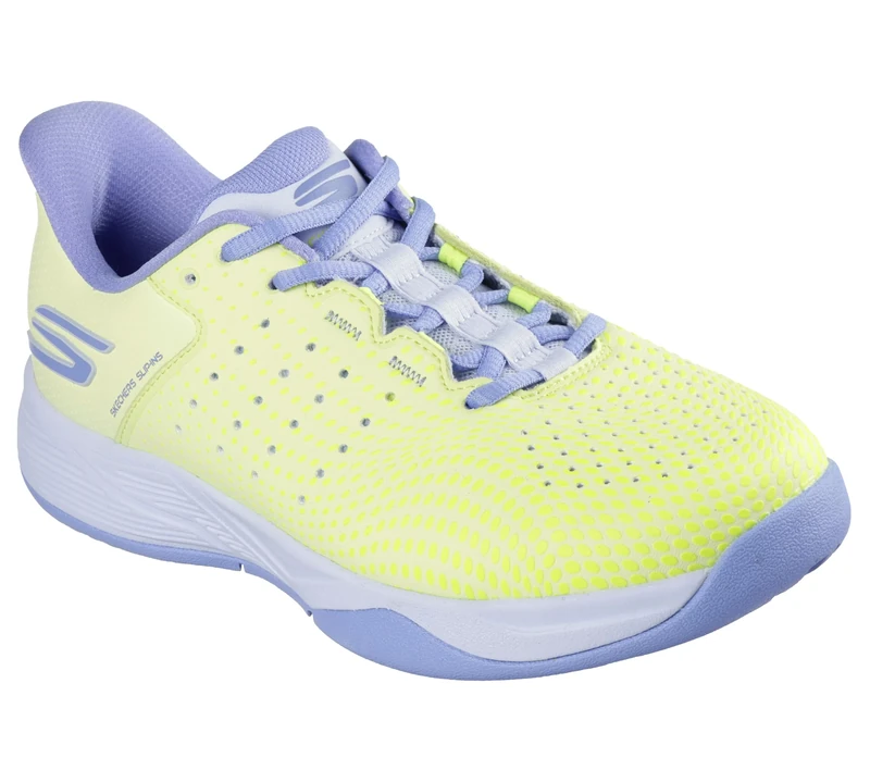 Skechers Womens Viper Court Reload Hands Free Slip-Ins Sneaker, Lime, 8.5