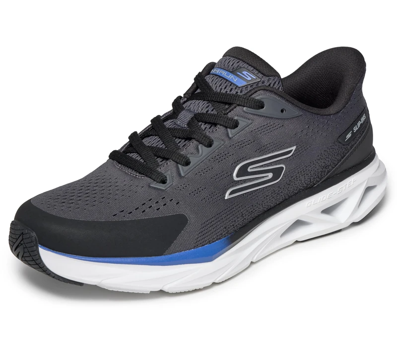 Skechers Men's Glide Step Vortex Hands Free Slip-ins Sneaker, Black/Charcoal, 10.5 - Image 1