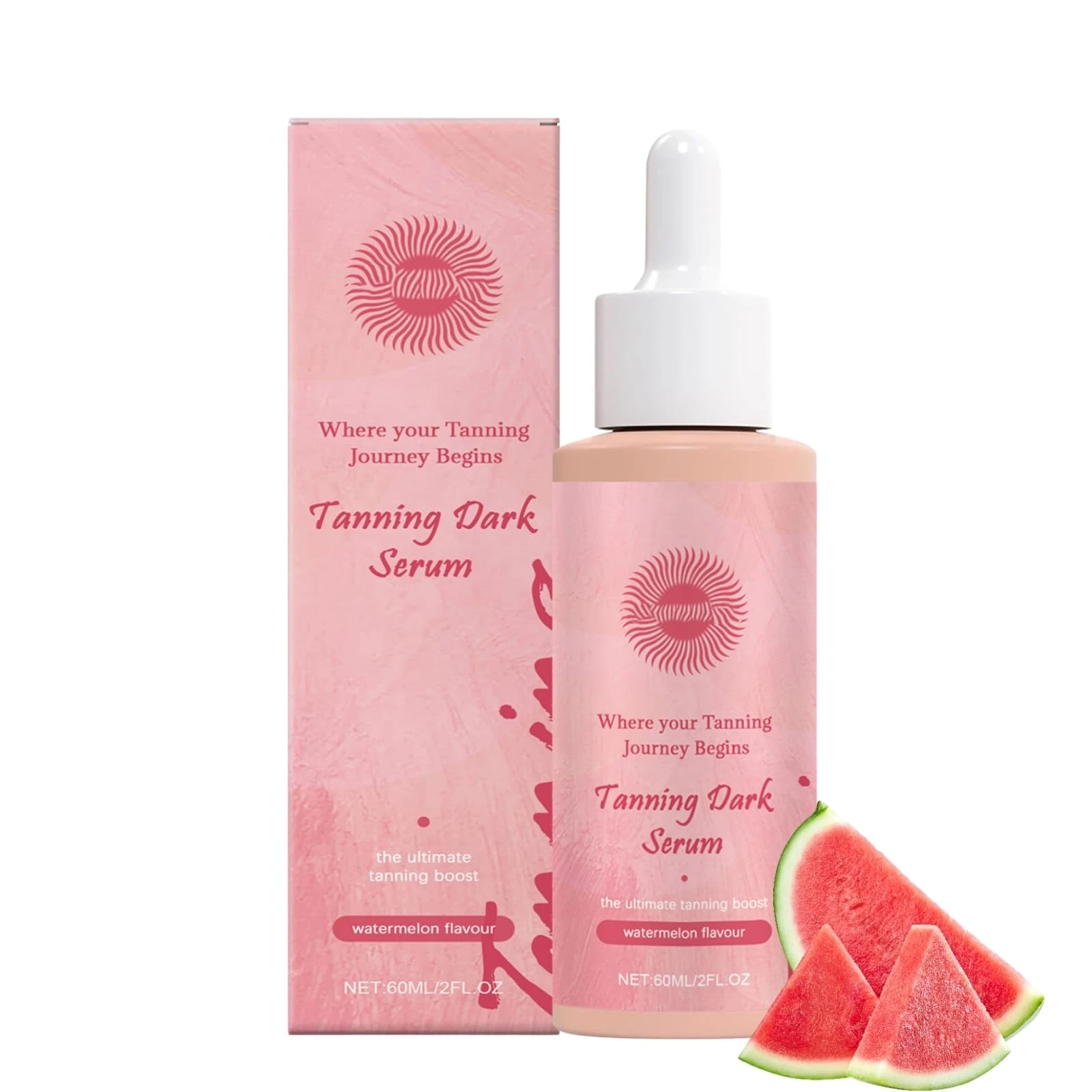 Watermelon Tanning Dark Serum - Watermelon Tanning Drops Oil - Natural Boost Melannin Self Tanning Drops - Sunless Tanning Dr-ops for Enhancing Skin Tone & Radiant Glow - Tanning Accelerator