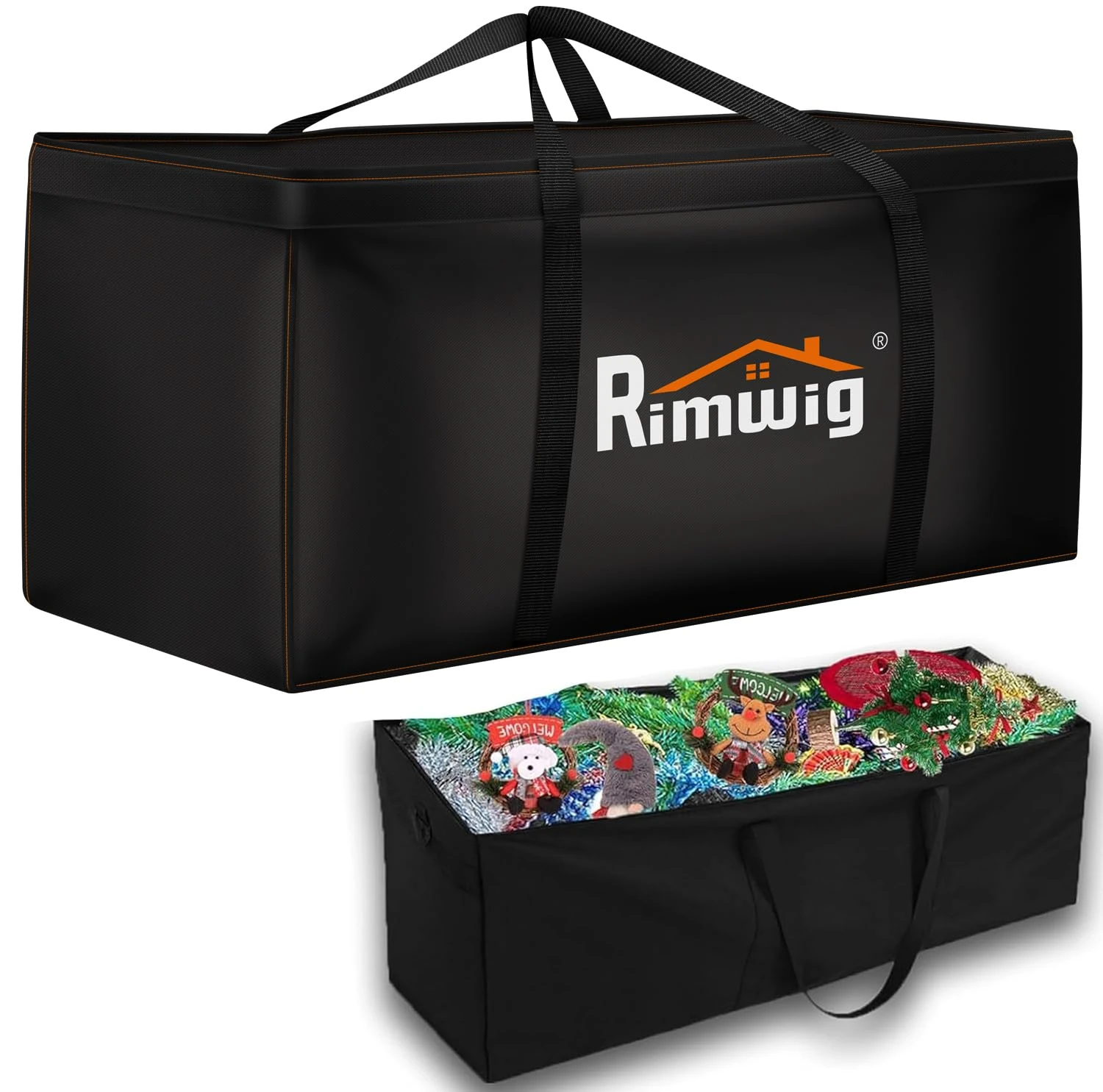 Rimwig Garden Furniture Cushion Storage Bag, Waterproof, Anti-UV, Heavy Duty Rip Proof 420D Oxford Fabric Christmas Tree Storage Bag with Handle (175x75x55cm)