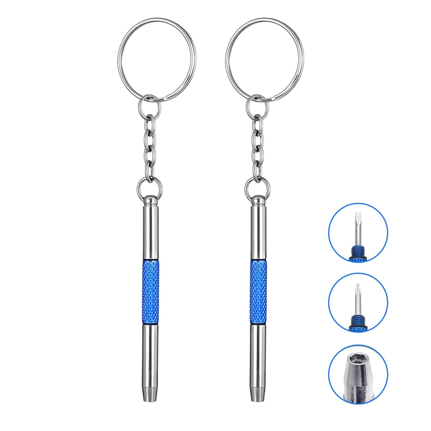 Mini Screwdriver Portable 3 in 1 Multifunction Eyeglasses Screwdriver Precision Eyeglasses Repair kit with Key Ring use for Eyeglasses Watches Jewellery