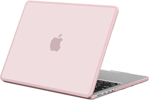 BlueSwan Compatible with MacBook Pro 14 inch 2025 M5 2024-2021 Release M4 M3 M2 M1 Pro/Max Chip, Anti-Cracking Hard Shell Case Anti-Fingerprint Soft TPU Bumper, Frosted Pink