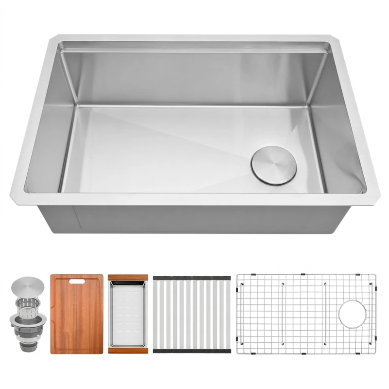 Lonsince Undermount Sink,16 Gauge Stainless Steel Kitchen Sinks Workstation,Single Bowl Deep Kitchen Sink (31" X 18")