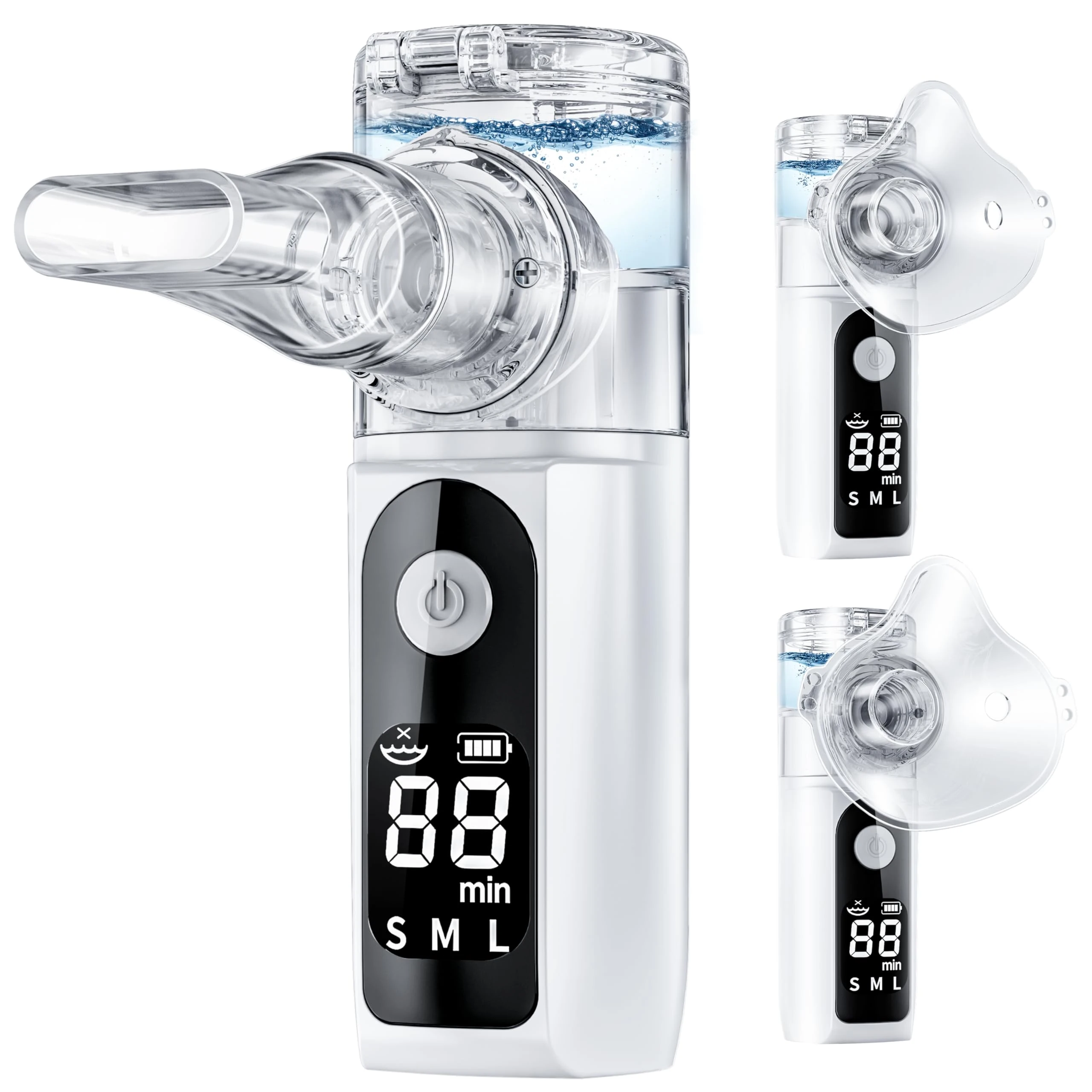 YOZISS Nebuliser Machine, Portable Nebuliser Rechargeable, Handheld Inhaler Cleaning Function for Adults Kids Home Travel