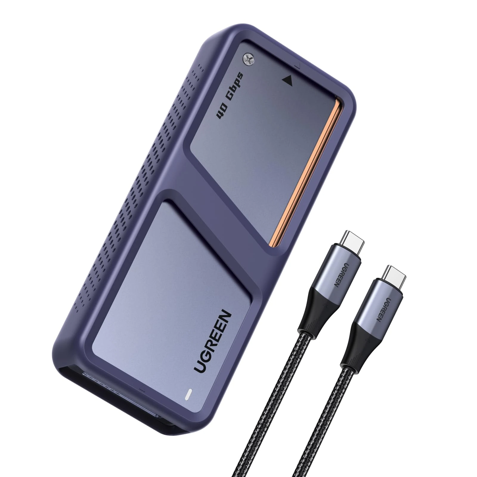 UGREEN 40Gbps M.2 NVMe SSD Enclosure [ Dual Intelligence Chips & Cooling Fan ] Aluminum NVMe Enclosure Compatible Thunderbolt 4/3/USB4/3.2/2.0, TB4 M.2 Enclosure for MacBook M1 M2 M3 M4 Pro/Max