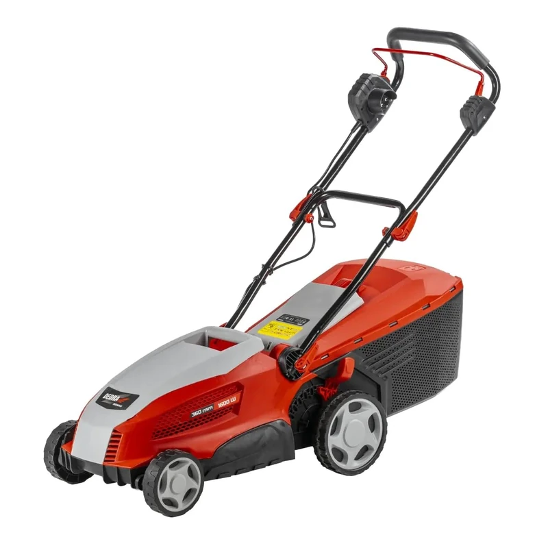 DEDRA DED8741 Electric Lawnmower Garden DED8741 Cutting Width 360 mm All Grass Types - 40 L Collection Bag, 1600 W, 20-70 mm Cut. Foldable, Weight 15.5 kg with Ergonomic Handle
