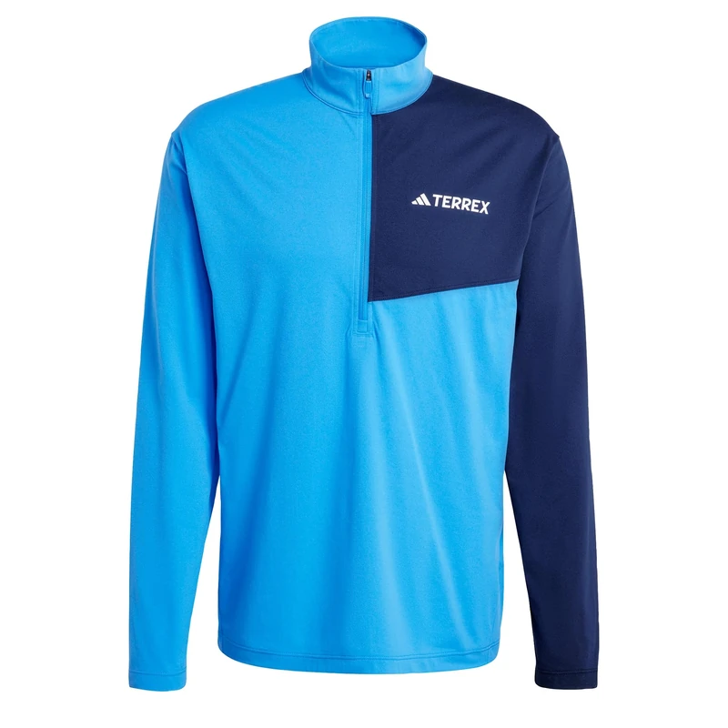 adidas Men's Terrex Multi Climacool Half Zip Long Sleeve, ray Blue, L