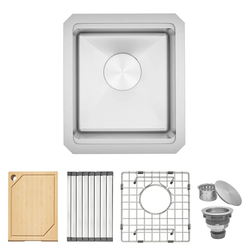 Lonsince Undermount Bar Sink,Stainless Steel Bar Sink,Outdoor Small RV Sinks with Workstation (13" X 15")