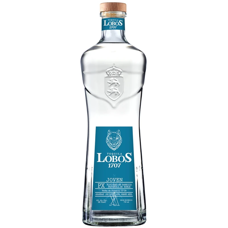 Lobos 1707 Tequila Joven 75cl – 100% Blue Weber Agave, American Oak Aged & Pedro Ximénez Sherry Cask Finish, Jalisco Mexico – Premium – Sip Neat, Tommy’s Margarita or Paloma - Great Gift Idea