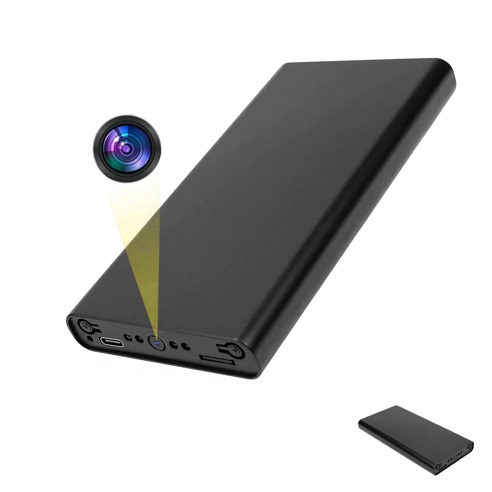 gracemai Surveillance Camera HD 1080P,Hidden spy cameras,Built-in 10000mAh Camera Battery, Security Camera, for Elderly and Children, Office and Home.No Wi-Fi is required.