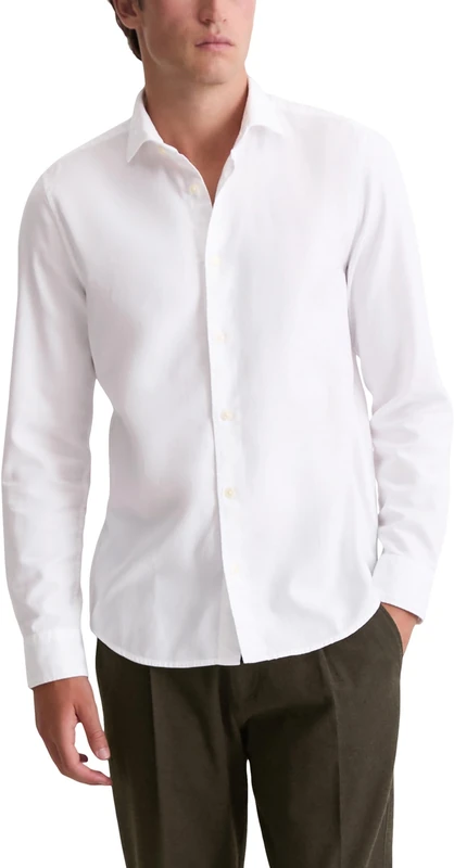 Marc OߴPolo Men's Shaped Fit Shirt with Spread Collar, White (White), L - Image 1
