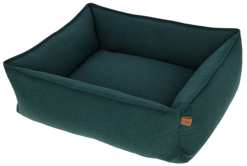 Kerbl Pet Oliver Cuddly Bed for Dogs, Robust Fabric, Washable Cover, Non-Slip Underside, Modern Dog Bed, English Green, 85 x 70 x 25 cm