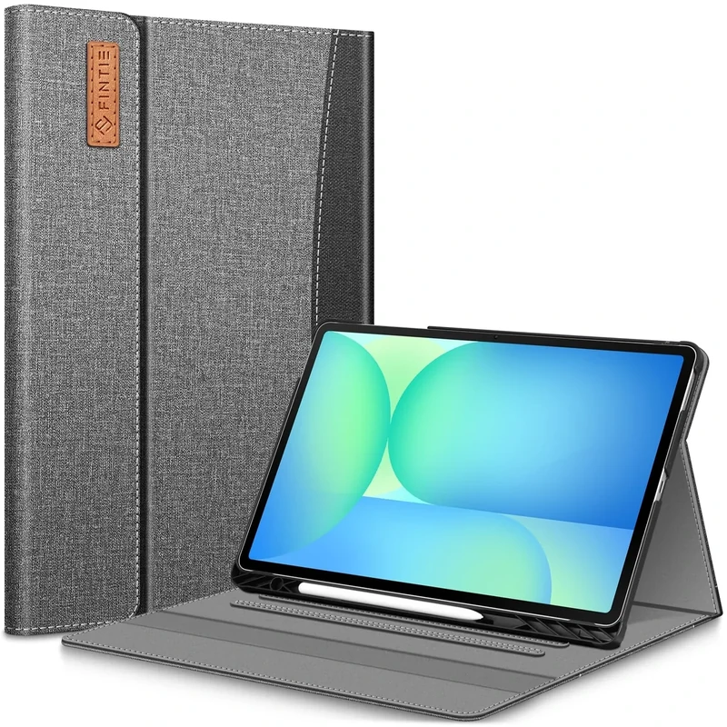 FINTIE Case for Samsung Galaxy Tab S10 FE Plus 13.1 Inch 2025 Model (SM-X620/X626) with Built-in S Pen Holder, Multiple Angle Portfolio Business Cover with Pocket Auto Sleep/Wake, Grey
