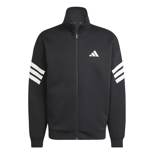 adidas Men's FUTURE ICONS THREE STRIPES WOVEN TRACK TOP, black, M Short